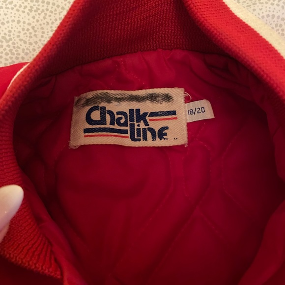 Vintage Wisconsin Badgers Chalk Line Satin Bomber Jacket - Picture 3 of 4